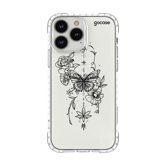 Capinha para celular  Borboleta com Flores Lineart