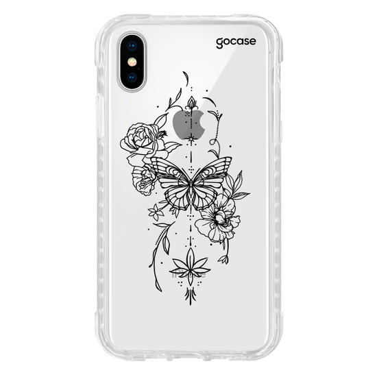 Capinha para celular  Borboleta com Flores Lineart