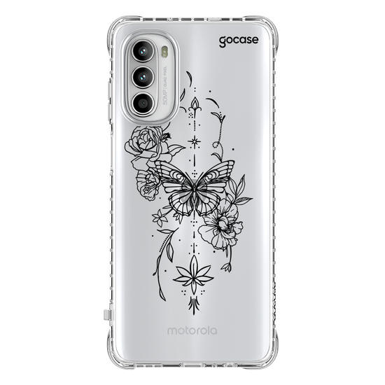 Capinha para celular  Borboleta com Flores Lineart