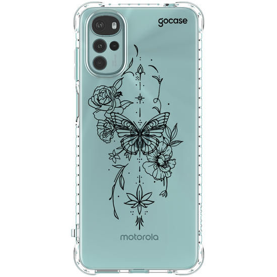 Capinha para celular  Borboleta com Flores Lineart