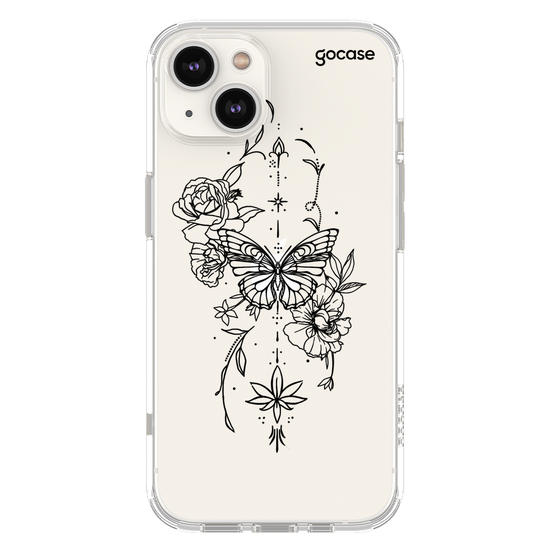  Borboleta com Flores Lineart