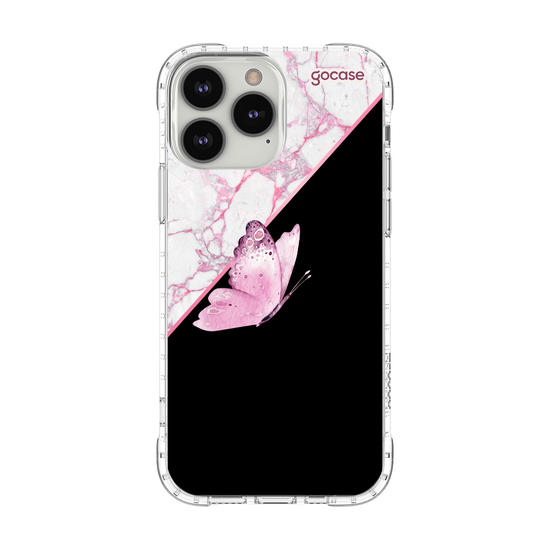 Capinha para celular Borboleta e Mármore (Vertical)