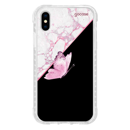 Capinha para celular Borboleta e Mármore (Vertical)