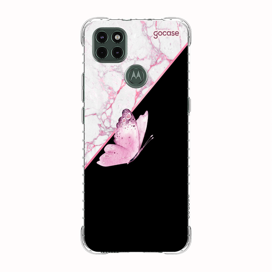 Capinha para celular Borboleta e Mármore (Vertical)