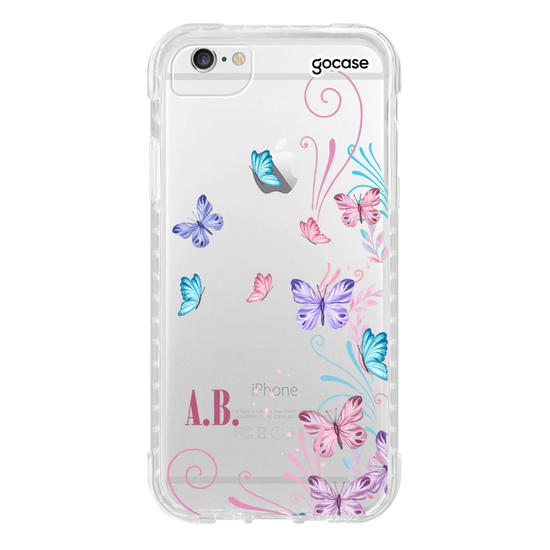 Capinha para celular  Borboletas com Aquarela Laterais