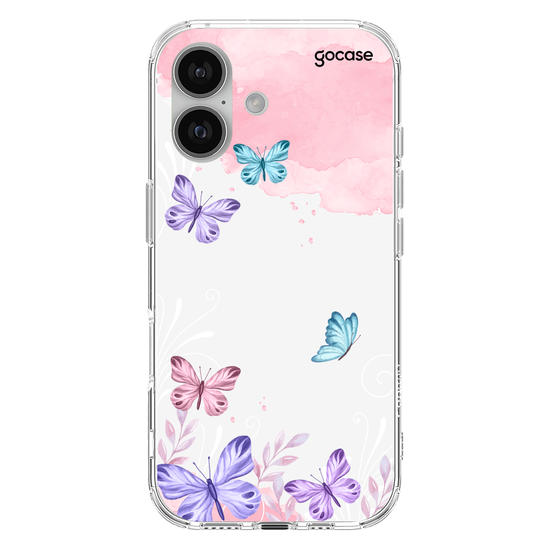 Capinha para celular Borboletas com Aquarela