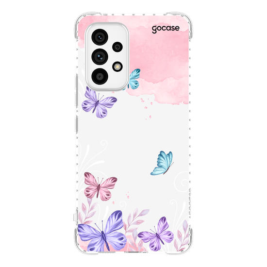 Capinha para celular Borboletas com Aquarela