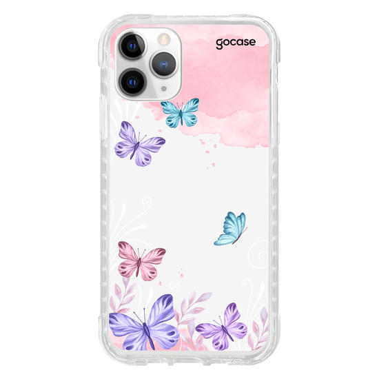 Capinha para celular Borboletas com Aquarela