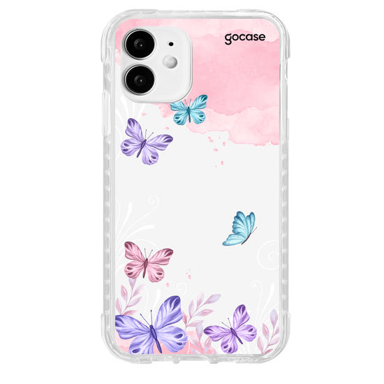 Capinha para celular Borboletas com Aquarela