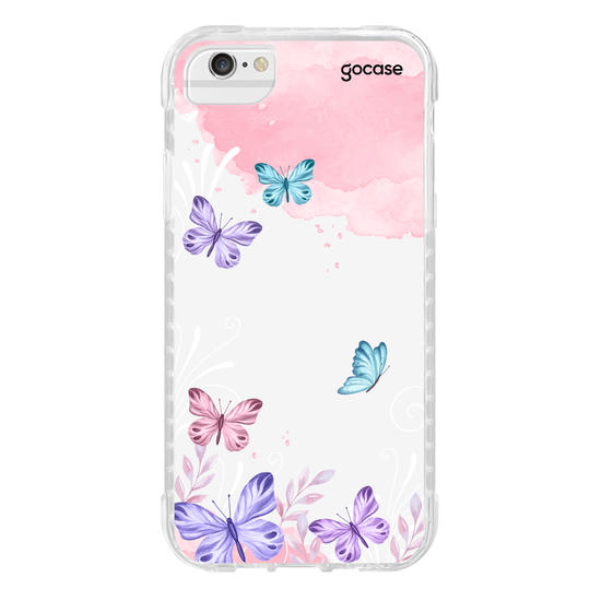 Capinha para celular Borboletas com Aquarela