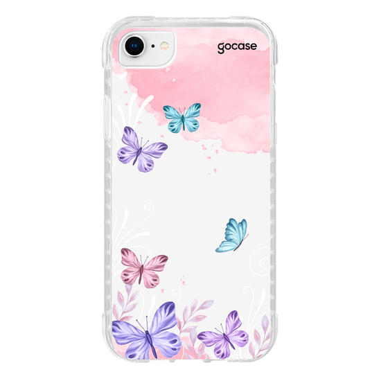 Capinha para celular Borboletas com Aquarela