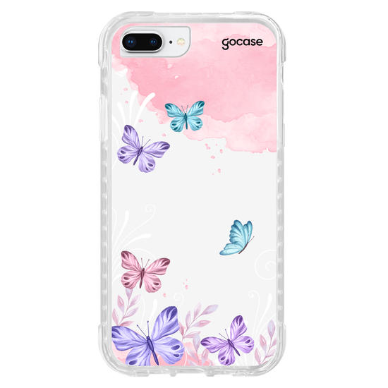 Capinha para celular Borboletas com Aquarela