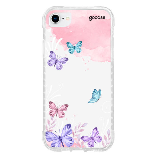 Capinha para celular Borboletas com Aquarela