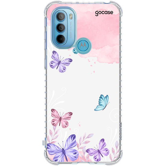 Capinha para celular Borboletas com Aquarela