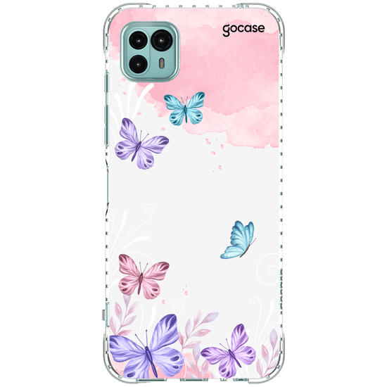 Capinha para celular Borboletas com Aquarela