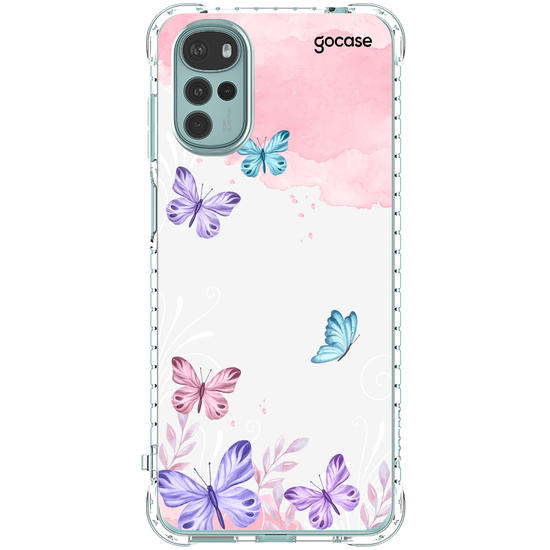 Capinha para celular Borboletas com Aquarela