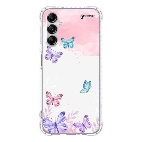 Capinha para celular Borboletas com Aquarela