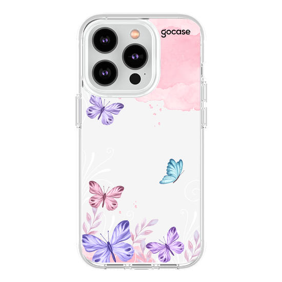Capinha para celular Borboletas com Aquarela