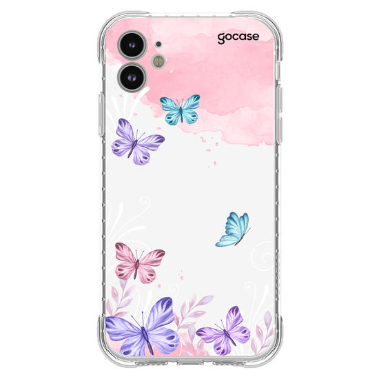 Capinha para celular Borboletas com Aquarela