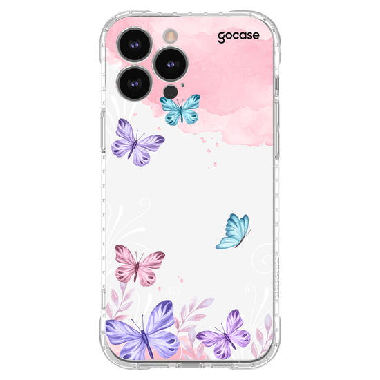 Capinha para celular Borboletas com Aquarela
