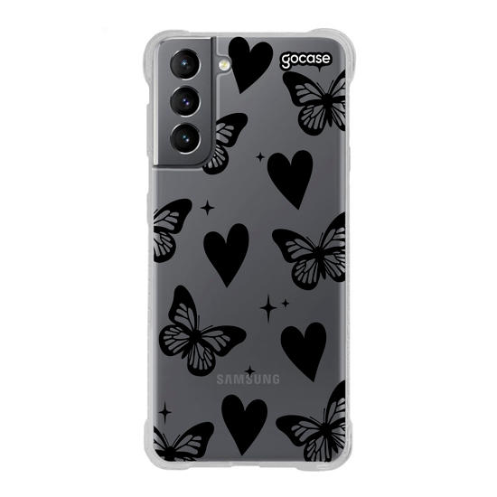 Capinha para celular  Borboletas e Corações Capinha para celular  Borboletas e Corações