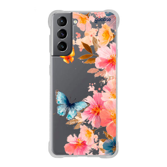 Capinha para celular  Borboletas e Flores