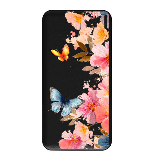 Carregador Portátil Fast Charge -  Borboletas e Flores
