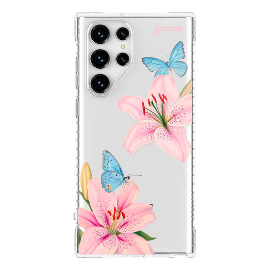 Capinha para celular  Borboletas e Lírios