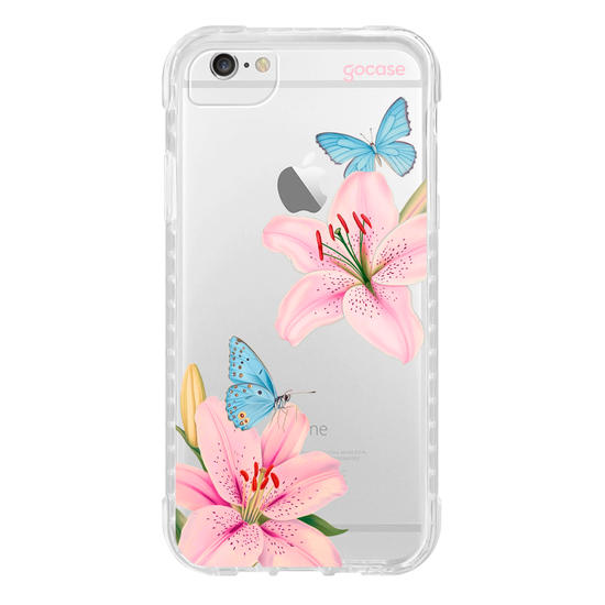 Capinha para celular  Borboletas e Lírios