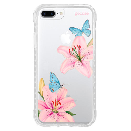 Capinha para celular  Borboletas e Lírios