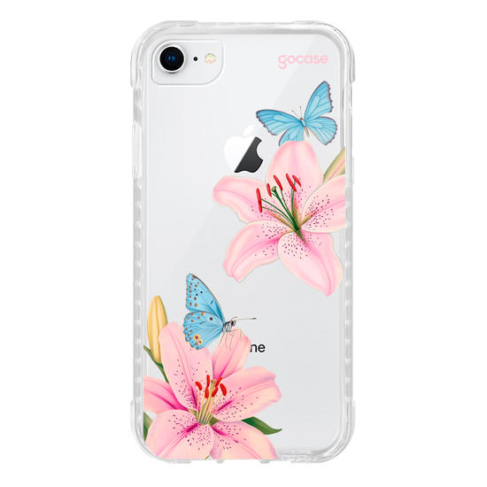 Capinha para celular  Borboletas e Lírios
