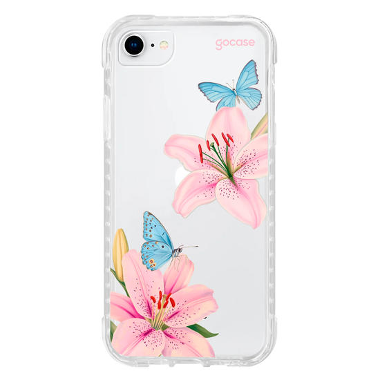 Capinha para celular  Borboletas e Lírios