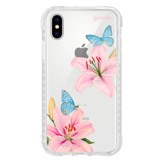 Capinha para celular  Borboletas e Lírios
