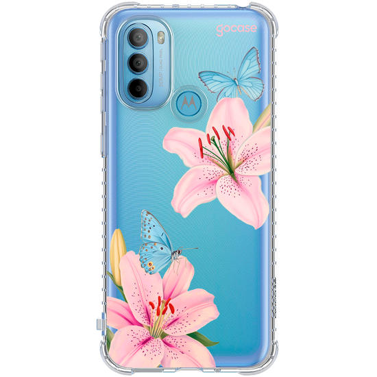 Capinha para celular  Borboletas e Lírios