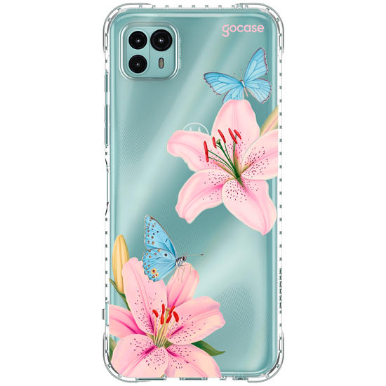 Capinha para celular  Borboletas e Lírios