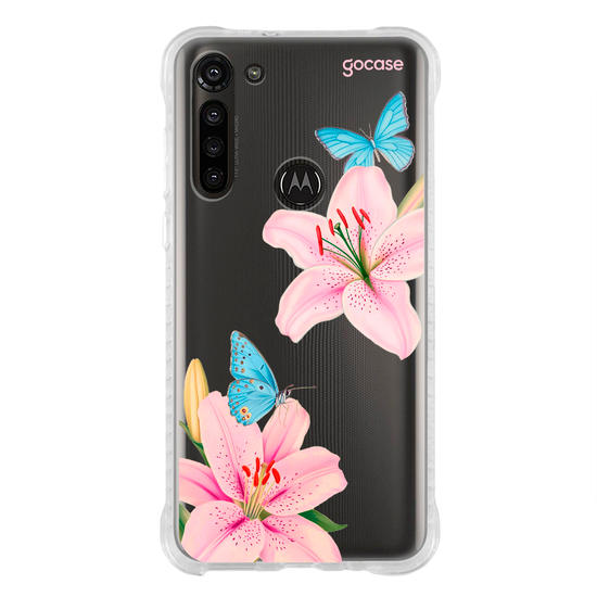 Capinha para celular  Borboletas e Lírios