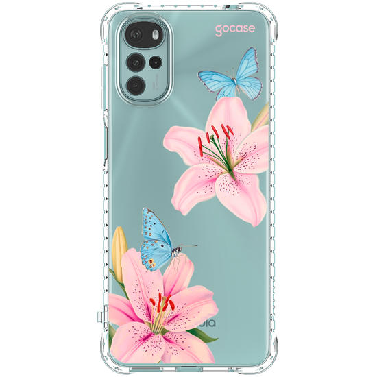 Capinha para celular  Borboletas e Lírios