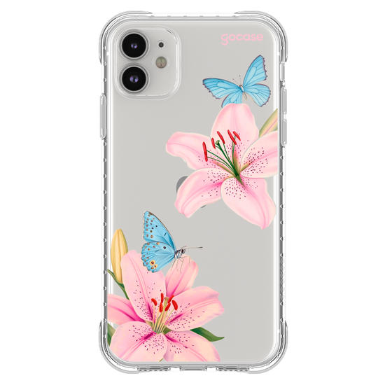 Capinha para celular  Borboletas e Lírios