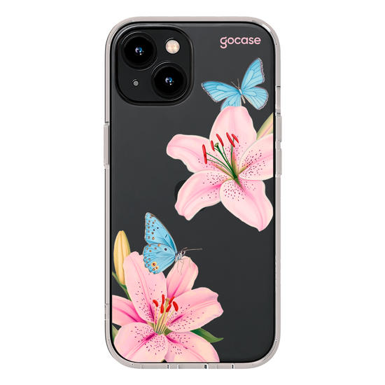 Capinha para celular  Borboletas e Lírios