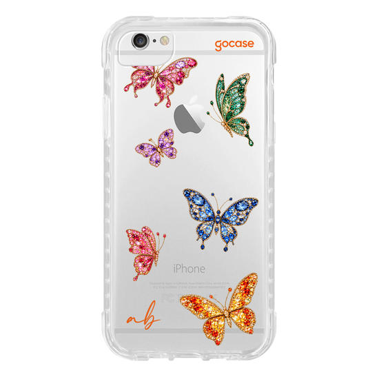 Capinha para celular  Borboletas Efeito Cravejado