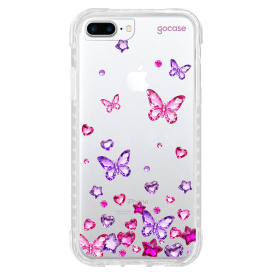 Capinha para celular  Borboletas Flutuantes Efeito Pedraria