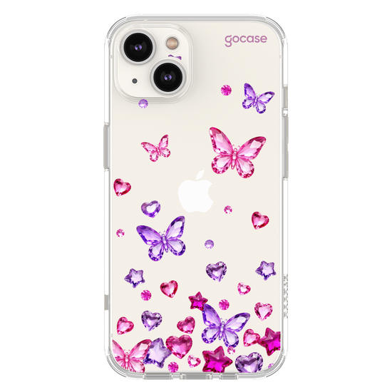 Capinha para celular  Borboletas Flutuantes Efeito Pedraria