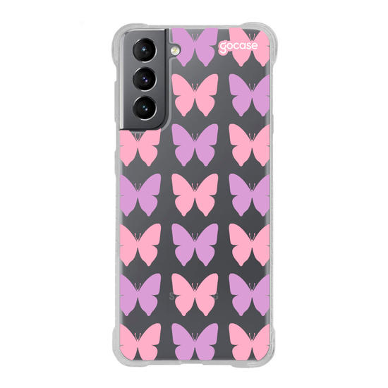 Capinha para celular  Borboletas Lilás e Rosa