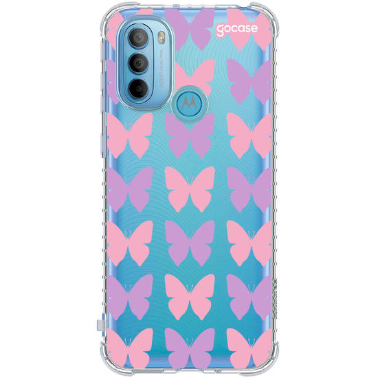 Capinha para celular  Borboletas Lilás e Rosa