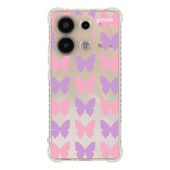 Capinha para celular  Borboletas Lilás e Rosa