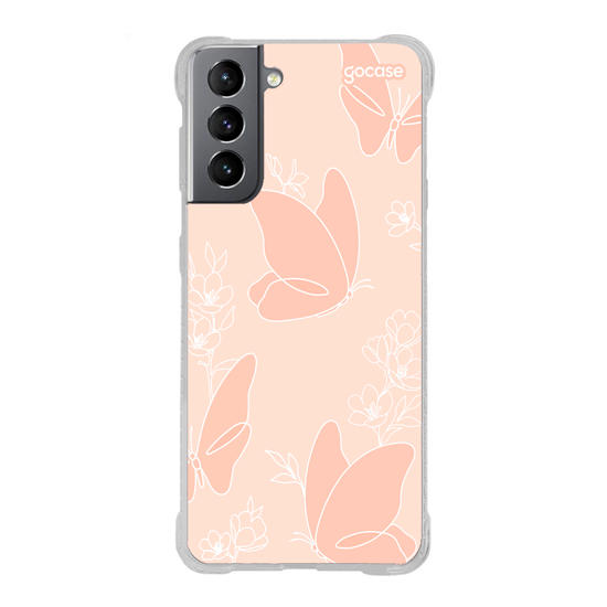 Capinha para celular  Borboletas Outiline Flores