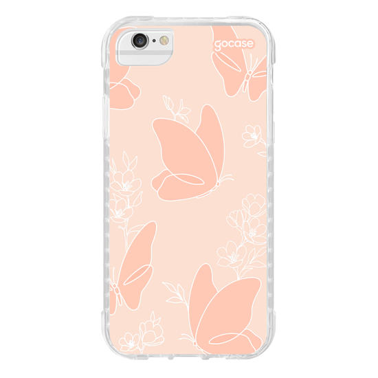 Capinha para celular  Borboletas Outiline Flores