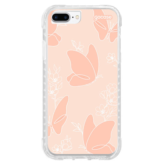 Capinha para celular  Borboletas Outiline Flores