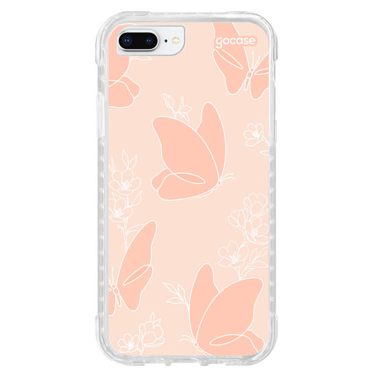 Capinha para celular  Borboletas Outiline Flores