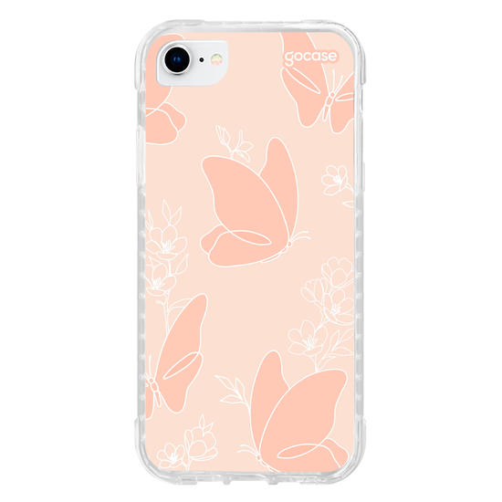 Capinha para celular  Borboletas Outiline Flores